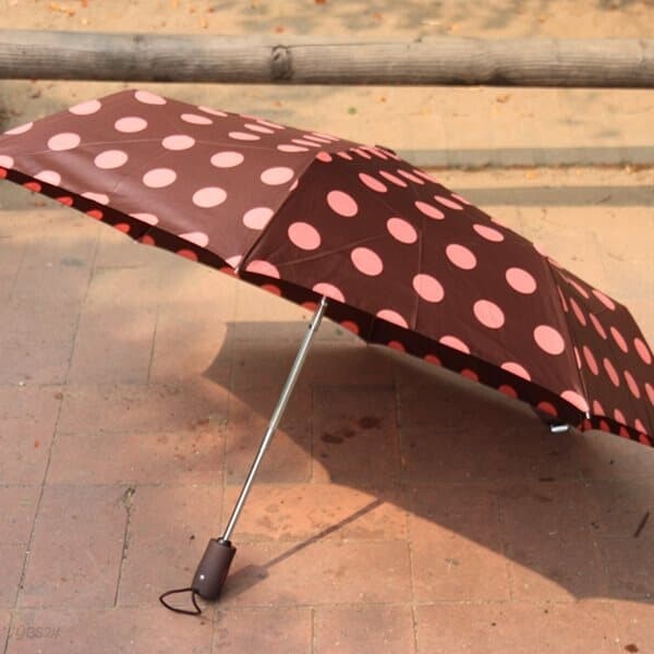 [THND] 도트홀릭(BR) 3단 안전중봉 자동 우산