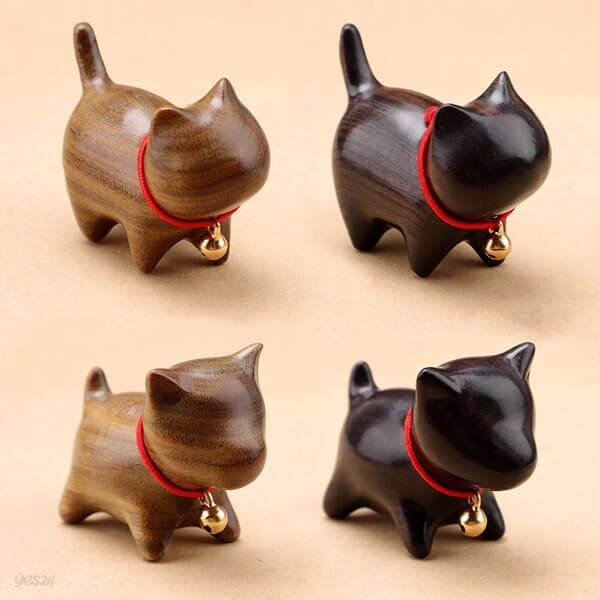 원목 강아지 고양이 미니어처 장식 소품 모형