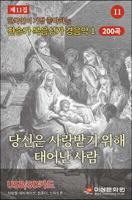 찬송가 복음 성가 경음악 - 당신은 사랑받기 위해 태어난 사람 11집 200곡 [USB]