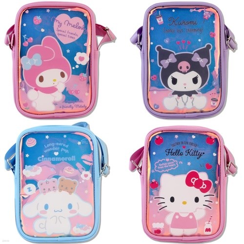 산리오 홀로그램 숄더백/반짝반짝 핸드폰 수납 미니  크로스백 가방