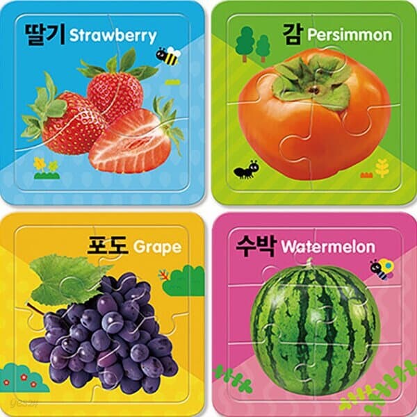 3 4 5 6조각 판퍼즐 - 쏙쏙 베이비 과일과 채소 (4종)