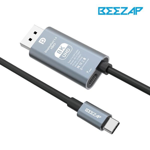 비잽 비잽 8K C to DP1.4 MHL 미러링 케이블 200cm 100W 충전 넷플릭스