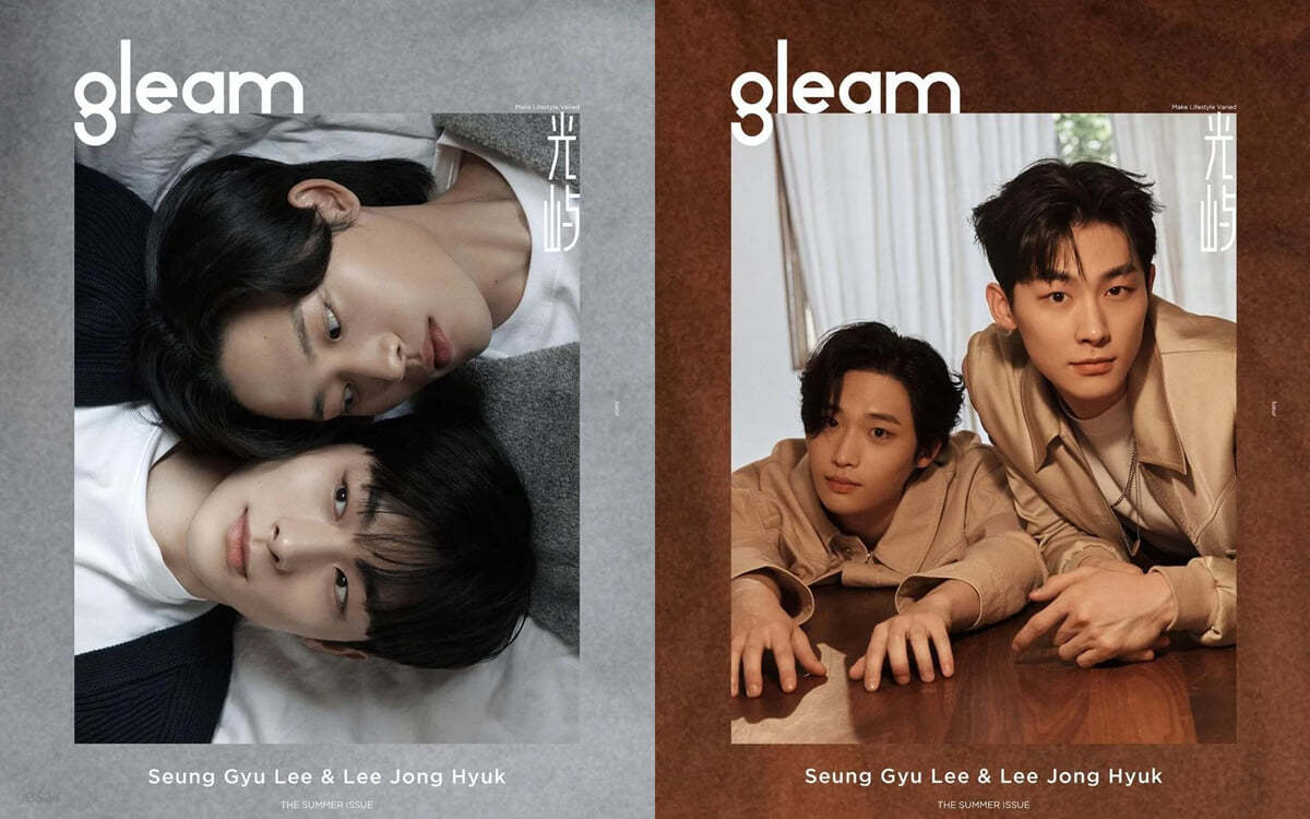 [C형]GLEAM (중국) : 2023년 6월 : 이종혁X이승규 커버 (A형 잡지 + B형 잡지 + 포토카드 6종 + 포스터 4종 + 지관통(뚜껑 미포함) 증정)