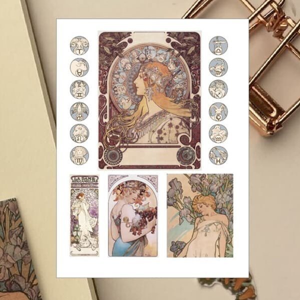 Alphonse Mucha_무하 스티커 씰스티커_별자리