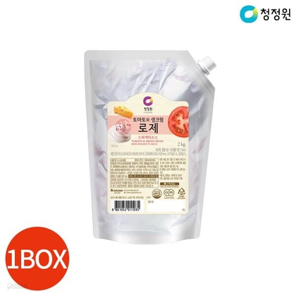 청정원 토마토와 생크림 로제 스파게티 소스 2kg x 5봉