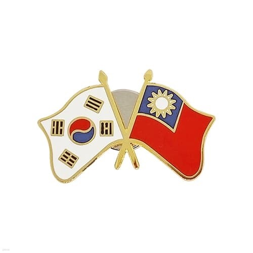 한국-대만 국기 교차 뱃지