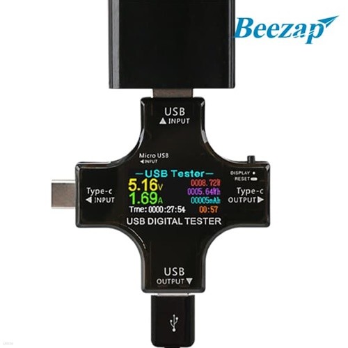 비잽 C타입 Type-C &amp; USB 전압 전류 컬러 테스터...