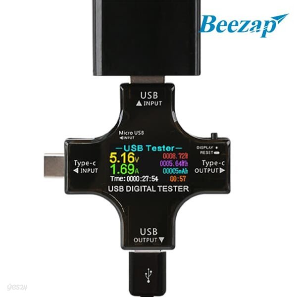 비잽 C타입 Type-C &amp; USB 전압 전류 컬러 테스터기
