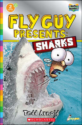 Scholastic Hello Reader Level 2 #30: Fly Guy Presents: Sharks (Book + StoryPlus QR)