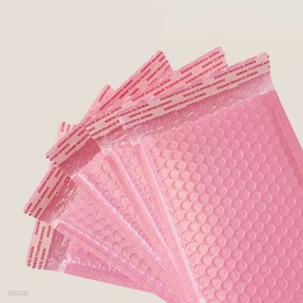 핑크 안전 에어캡 뽁뽁이 봉투 비닐 [파스텔 분홍 포카 포장 봉지 2size 컬러 택배 봉투형 칼라 포장지]