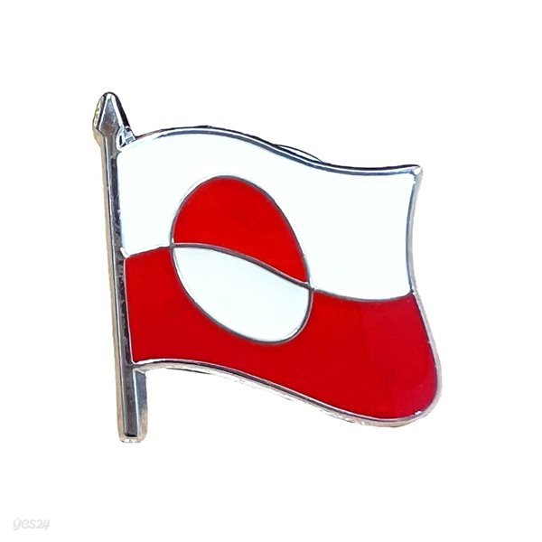 세계각국의 휘날리는 국기 뺏지-그린란드