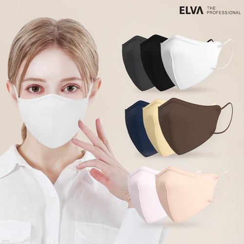 ELVA 엘바 세븐 클린 2D KF94 새부리형 컬러 마스크 (25매입) 25매