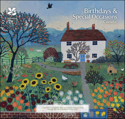 National Trust, Jo Grundy Birthday Perpetual Midi Calendar 2024