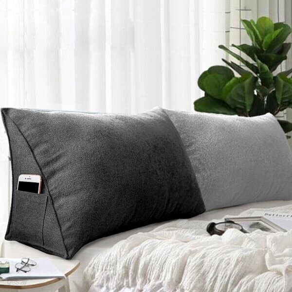 삼각 등쿠션 침대쿠션 허리받침 인테리어 빈백 집순이 등받이쿠션 - 예스24