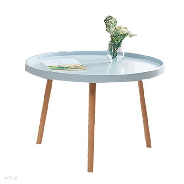 거실 원형 미니 테이블 (71.5cm) (블루)