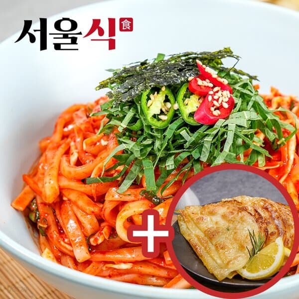 [서울식] 비빔칼국수 밀키트 610g(2인분) x 2개(납작만두 증정)