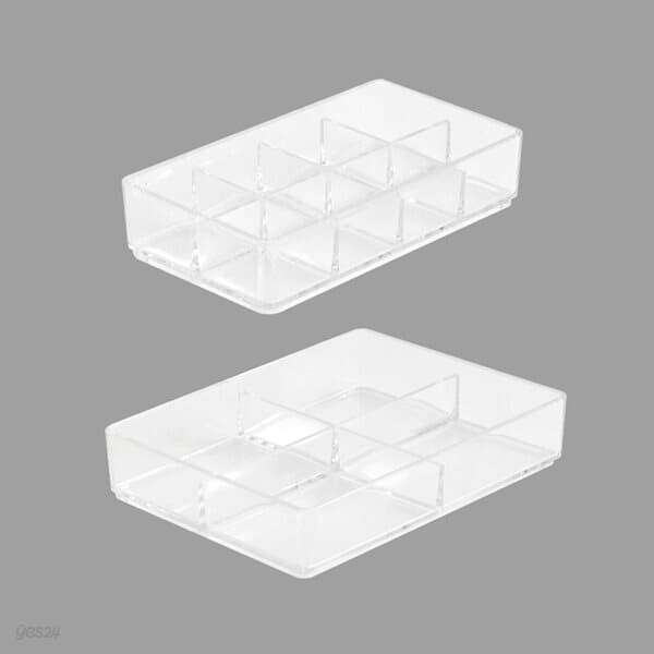 모던 큐브 투명 정리함 3호+4호 세트 데스크 오거나이저