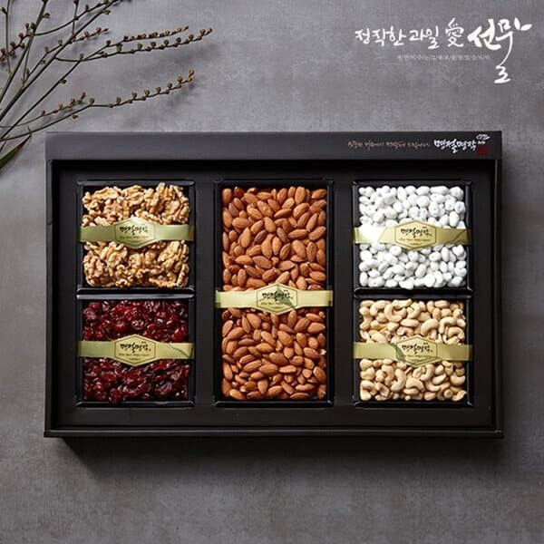 [과일愛]견과 선물세트 2호[호두130g+볶음아몬드380g+캐슈넛150g+건크랜베리150g+요거트볼180g]