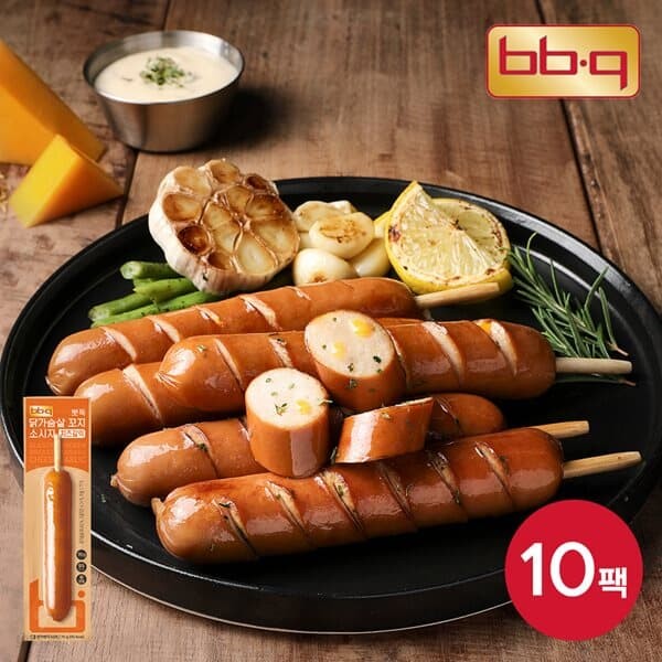 [BBQ] 뽀득 닭가슴살 꼬지 소시지 70g 10팩