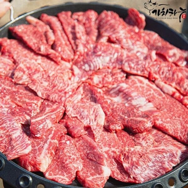 [가치하누] 1++ 한우투뿔 모듬한판 600g (앞치마살+업진안살+삼각살)