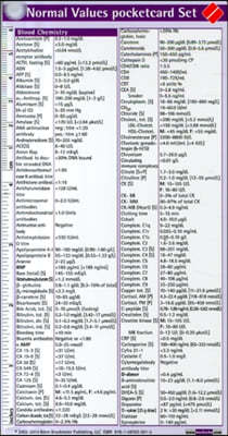 Normal Values Pocketcard Prepack