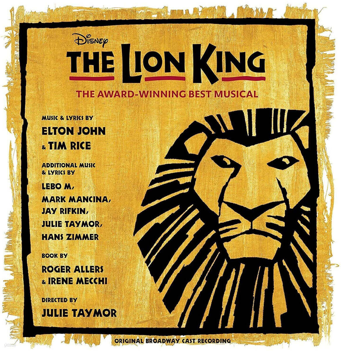 라이온킹 뮤지컬음악 (The Lion King Original Broadway Cast OST) [골드 & 블랙 스플래터 컬러 2LP]