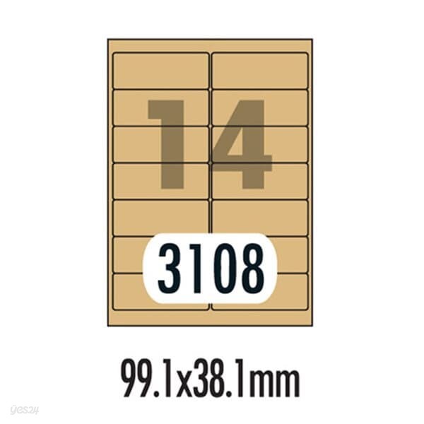[폼텍] 크라프트라벨 LK-3108(10매14칸99.1x38.1mm)