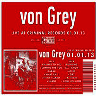 Von Grey — Live at Criminal Records 01.01.13 앨범 커버