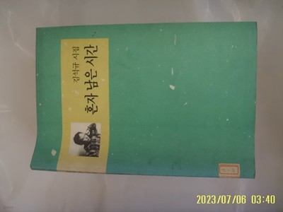 김석규 시집 / 빛남 / 혼자 남은 시간 -91년.초판. 꼭 상세란참조