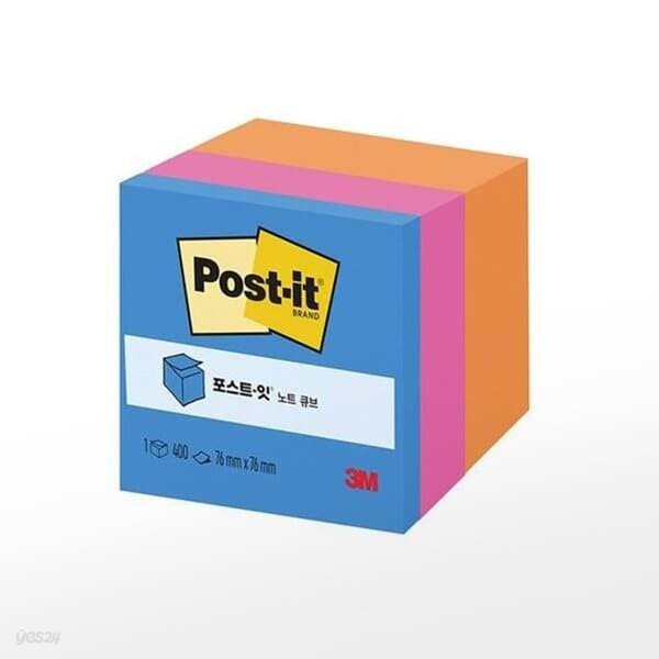 [3M] 포스트잇 노트 645 큐브3색 (76x76mm400매3색NP,IR,AP)