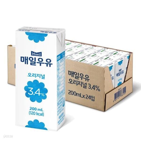 [매일유업] 우유 멸균 오리지널 1박스 (24입200ml)