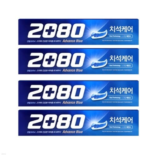 [애경] 치약 2080 어드밴스 치석케어 (블루150g)...