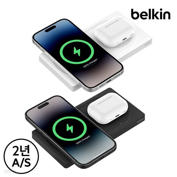 벨킨 부스트업 프로 2in1 맥세이프 15W 무선 충전 패드 WIZ019bt