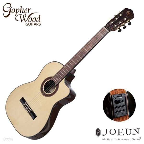 [고퍼우드] 클래식기타 C600TCE EQ 탑솔리드 Slim CLASSICAL GUITAR