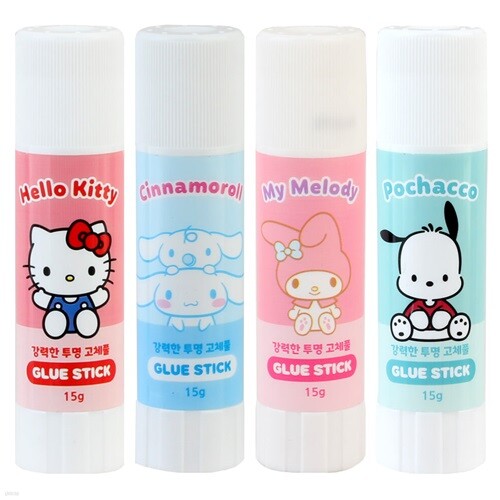 산리오 투명 고체풀 15g (5개)/캐릭터 글루스틱