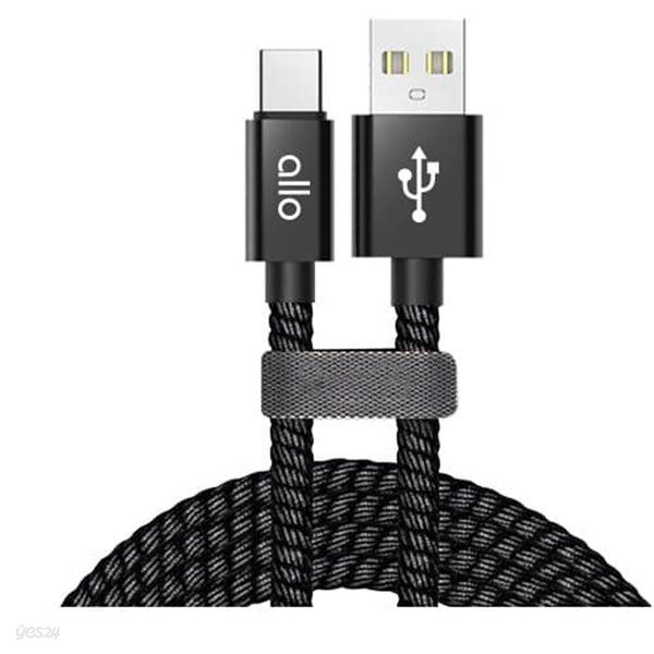 [예스24배송] 알로코리아 USB TO C타입 고속 충전 케이블 1m 블랙