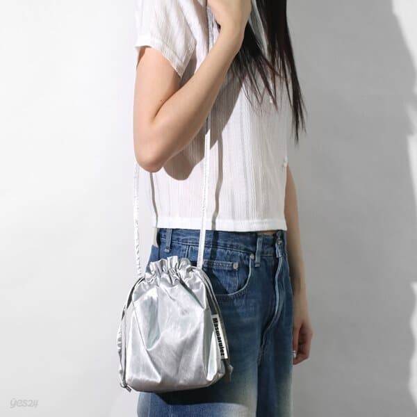 String cross bag _ Glittery silver