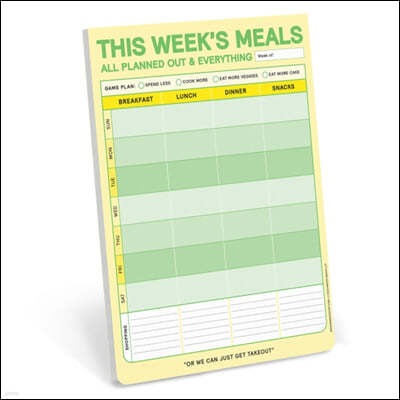 Knock Knock This Week's Meals Big & Sticky Notepads