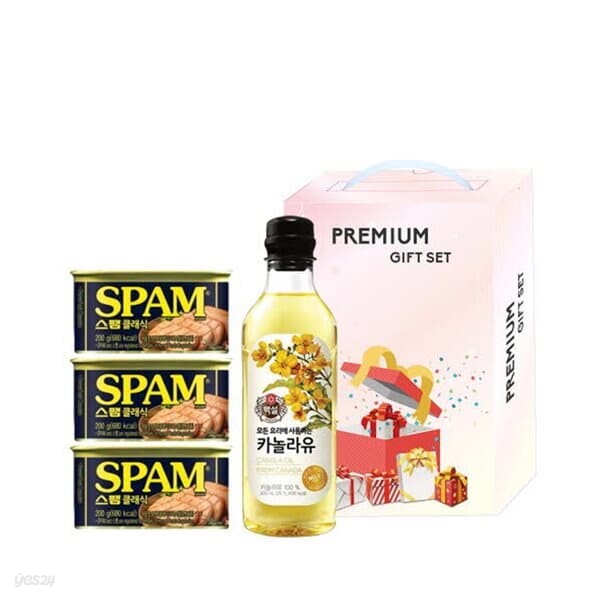 백설 카놀라유 500ml + CJ 스팸 200g x 3개