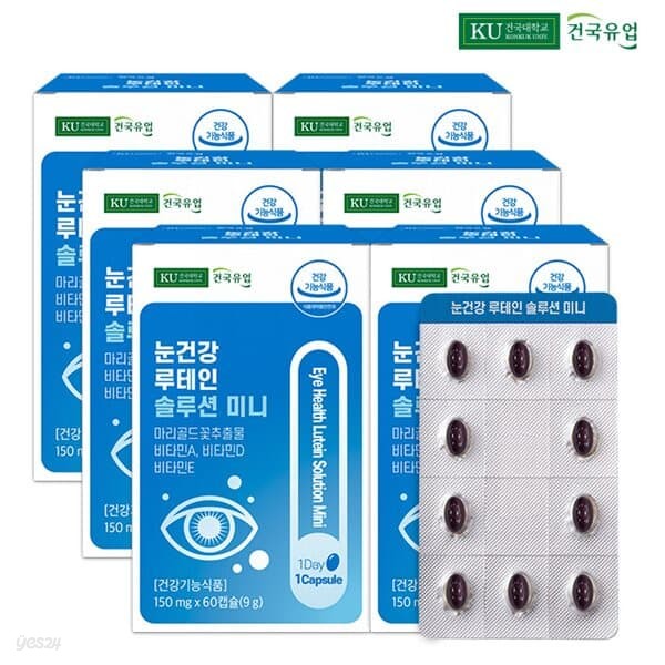 [건국] 눈건강 루테인 솔루션 미니 60캡슐x6개(12개월)