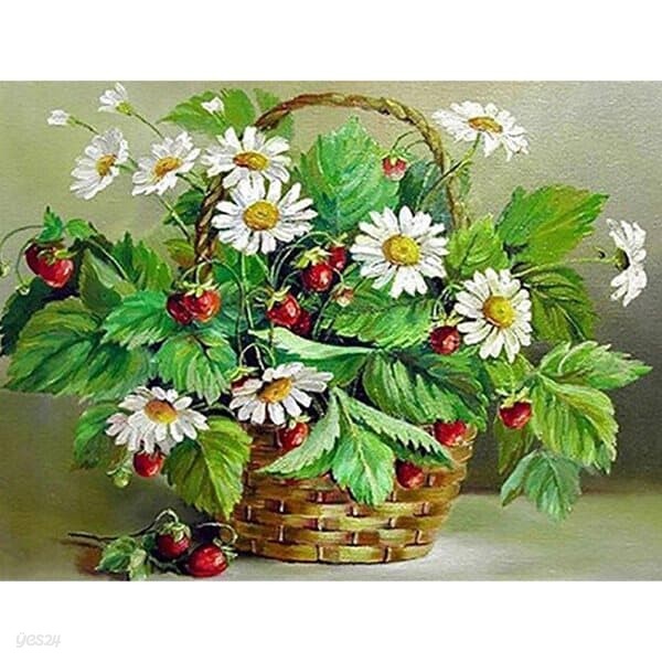 딸기 꽃바구니 (캔버스) 보석십자수 40x50