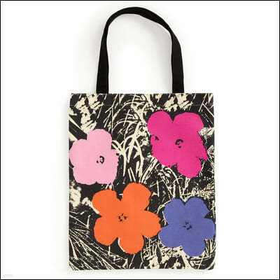 Warhol Flowers Canvas Tote Bag - Pink