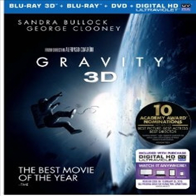 Gravity (׷Ƽ) (ѱ۹ڸ)(Blu-ray 3D + Blu-ray + DVD) (2013)