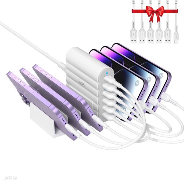 Soopii 6포트 C타입 아이폰 고속멀티충전기 CS63 스탠드