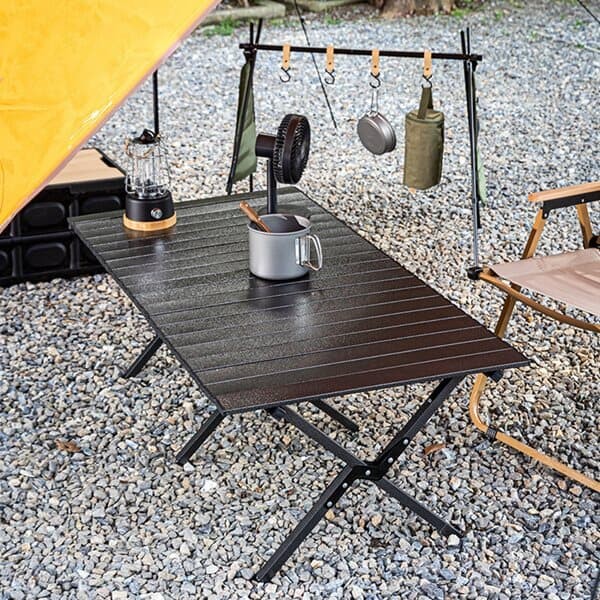 탄소강 휴대용 캠핑 접이식 와이드 롤 테이블 대형 114cm