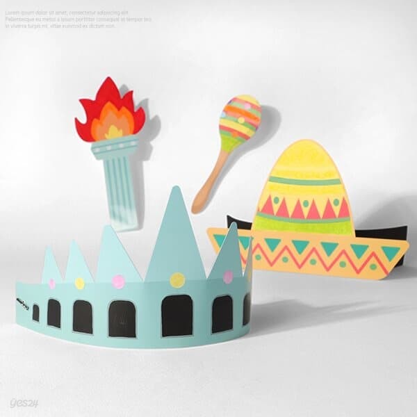 아트랄라 자유의 여신상과 멕시코 모자 (4인용) 세계여러나라 만들기 머리띠 역할놀이