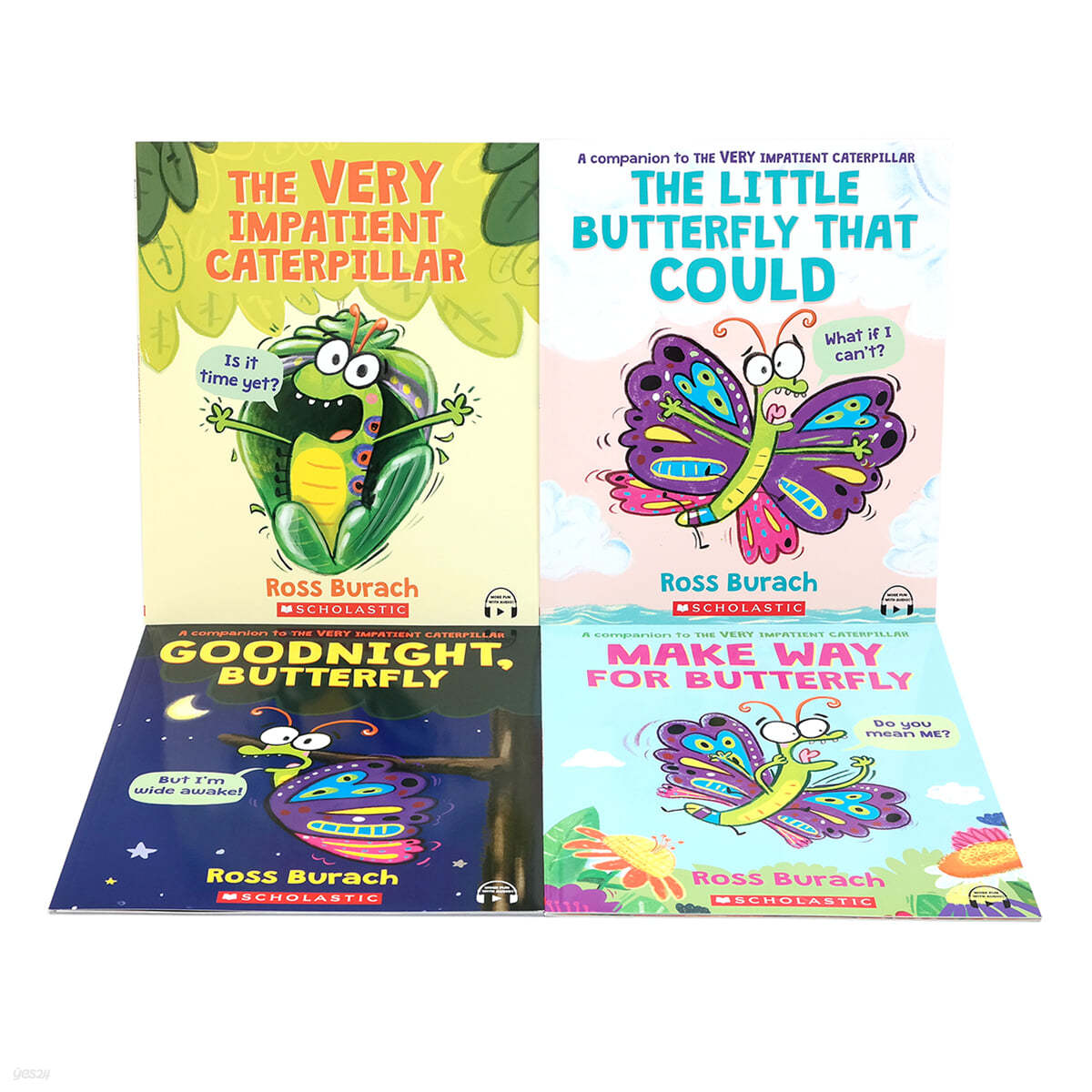 A Very Impatient Caterpillar Book 시리즈 페이퍼백 4종 세트 : SoryPlus QR 포함