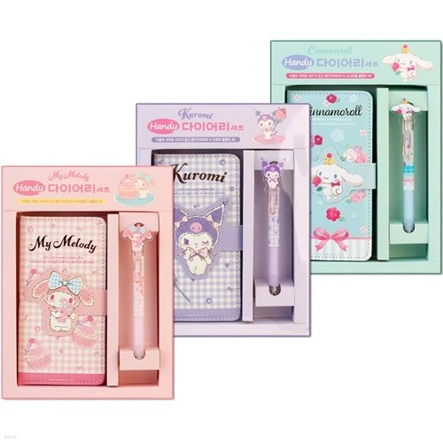 산리오 핸드 다이어리+볼펜 세트/휴대용 미니 수첩 스케줄 노트