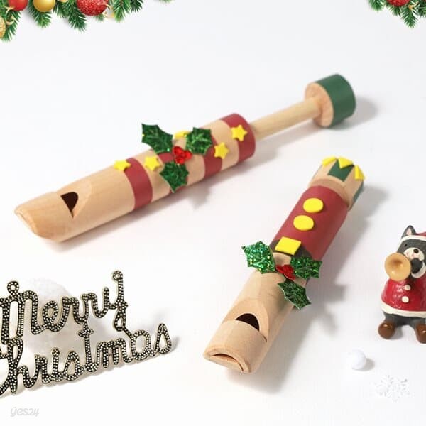 아트랄라 성탄피리 (4인용) 크리스마스 만들기 원목휘슬 나무악기 음악 리듬