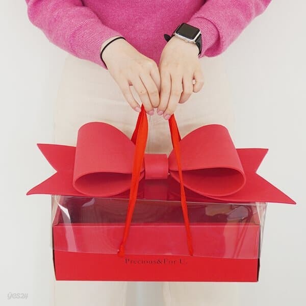 대형 왕 리본 선물 포장 박스 상자 [특별한 이벤트 꽃 과일 꽃신 간식 선물용 큰 패키지]